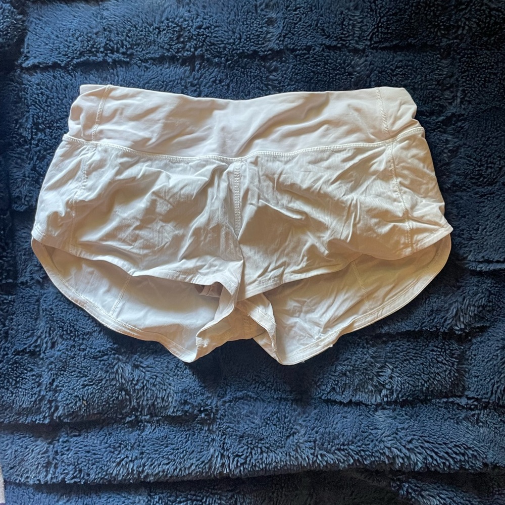 White size 6 lululemon shorts!